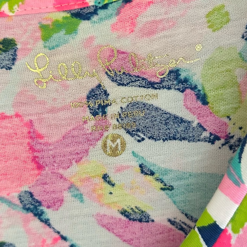 LILLY PULITZER Beacon Shift Dress Resort Beach Pima Cotton Pina Colada Club M - Picture 2 of 10
